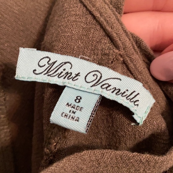 Mint Vanilla Olive Romper with Tie Straps - Picture 3 of 3